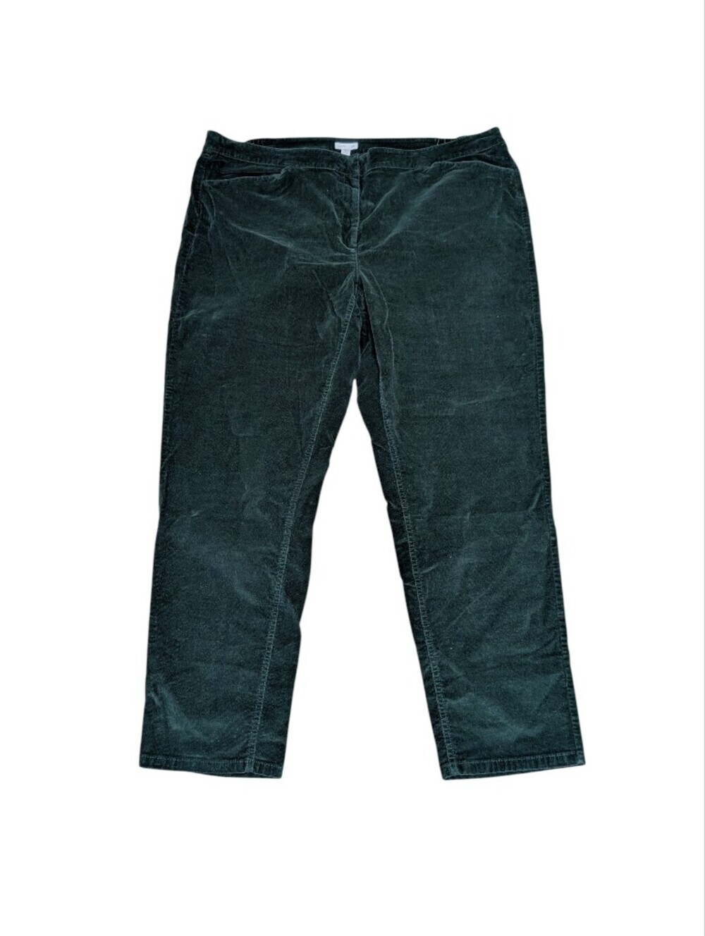 J. JILL Women's Green Corduroy Straight-Leg Pants (Size 22)
